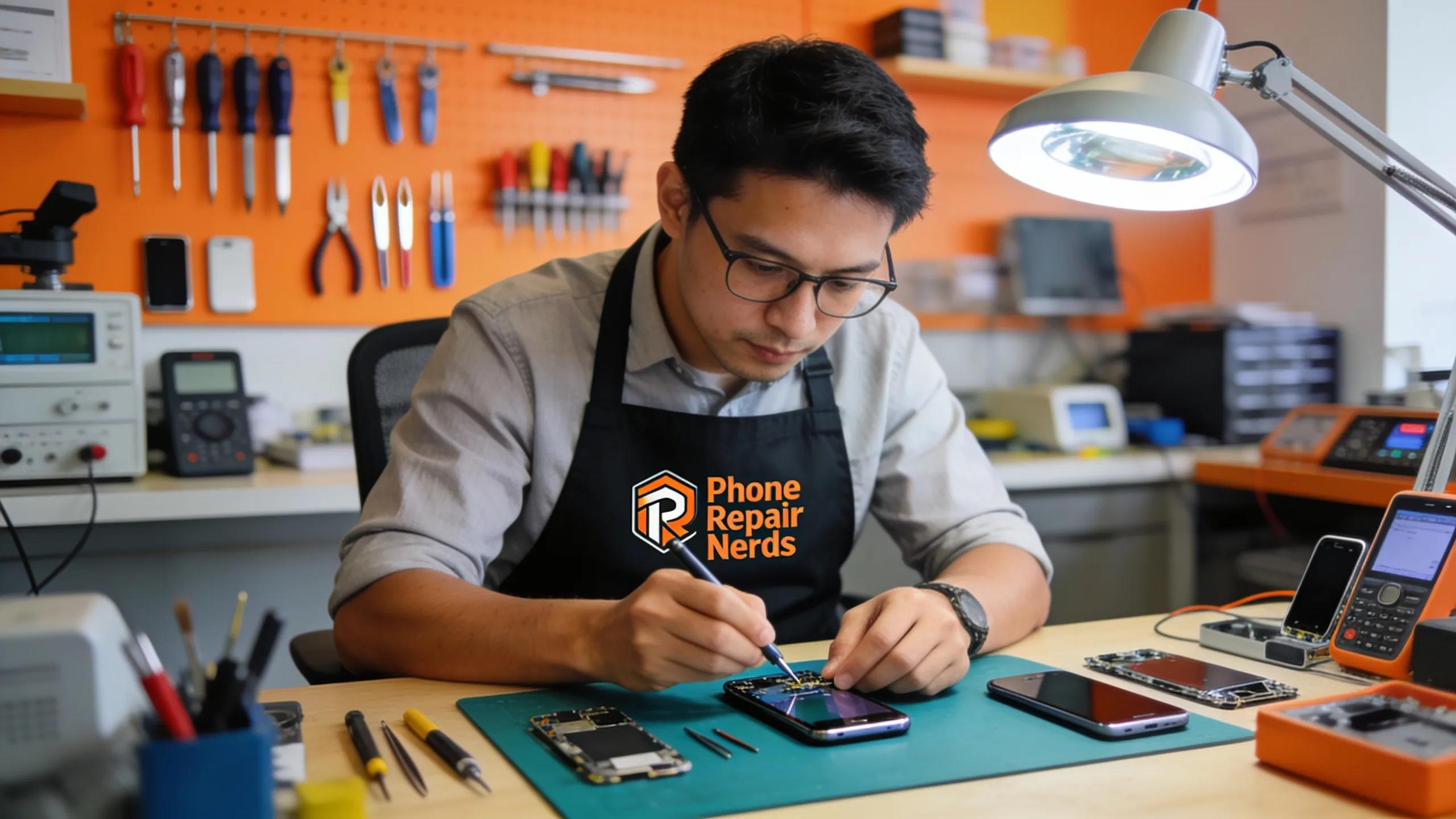 Phone Repair Nerds technician repairing smartphone, data recovery and device servicing in Humble, TX.
