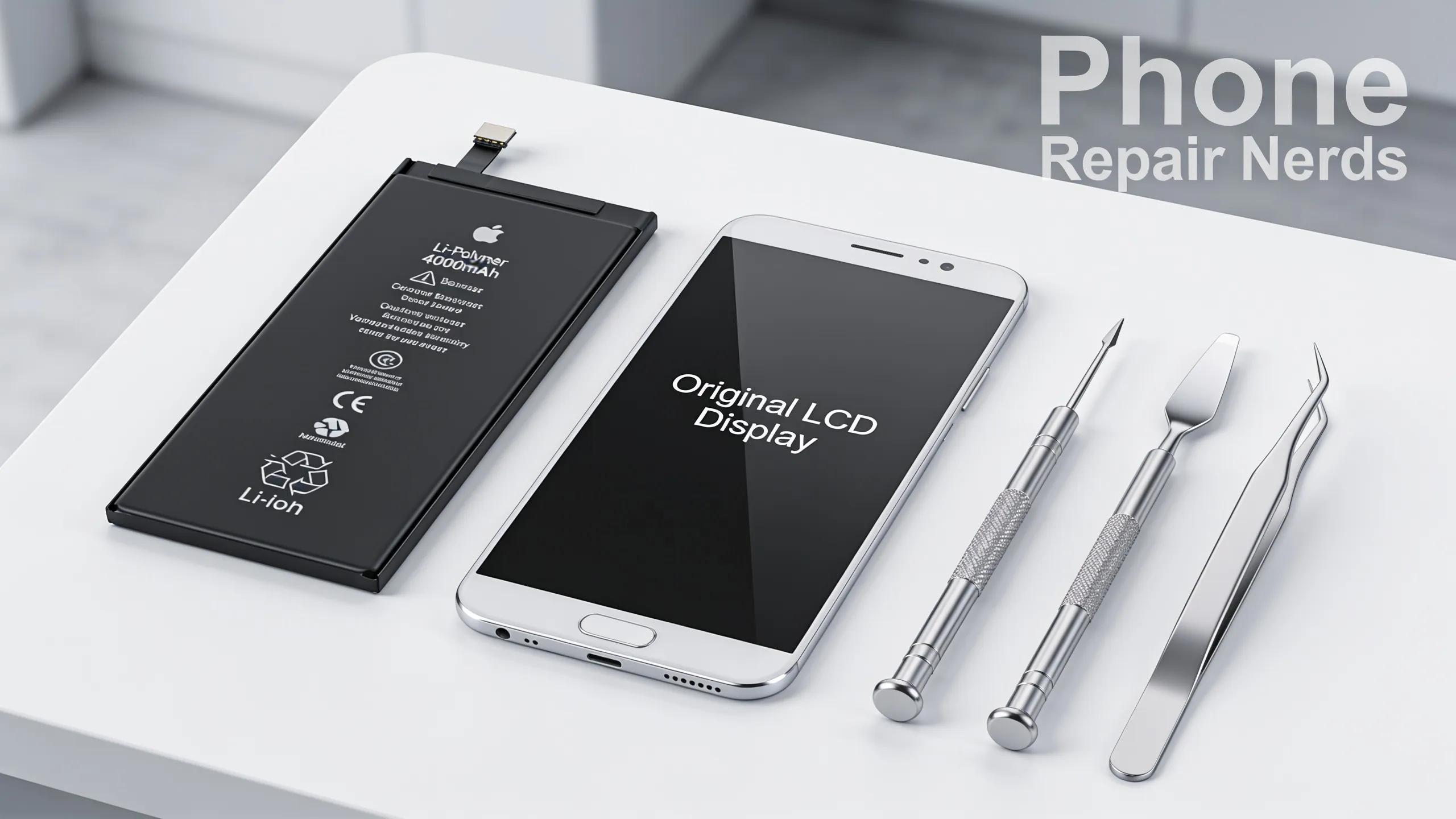 Smartphone repair components illustrating services enhancing trade-in eligibility and resale value